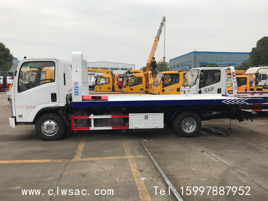 五十鈴KV100一托二藍牌清障車國六